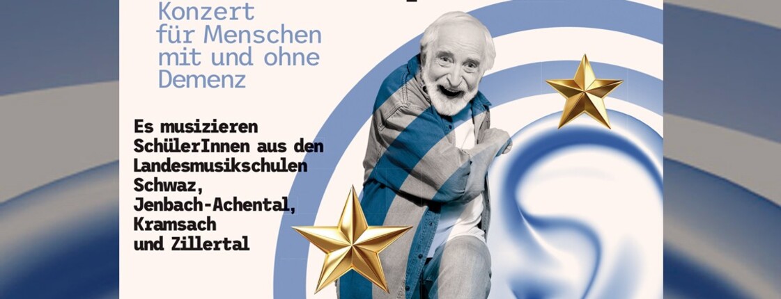 Konzert für Menschen mit und ohne Demenz  Ein Veranstaltungsplakat lädt zu einem Konzert ein.