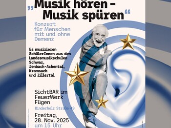 Ein Veranstaltungsplakat lädt zu einem Konzert ein.