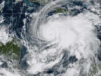 Satellitenaufnahme von Hurrikan Melissa
