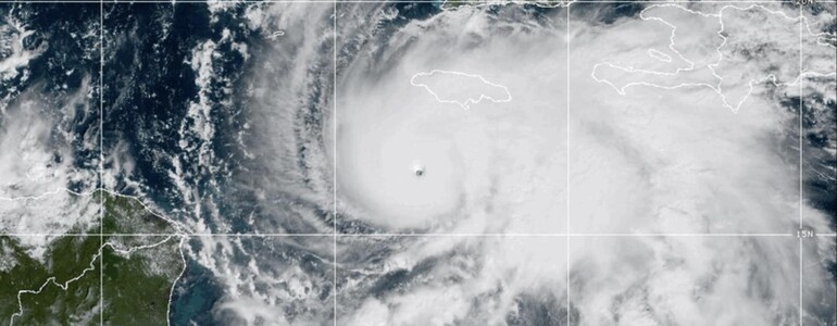 Satellitenaufnahme von Hurrikan Melissa