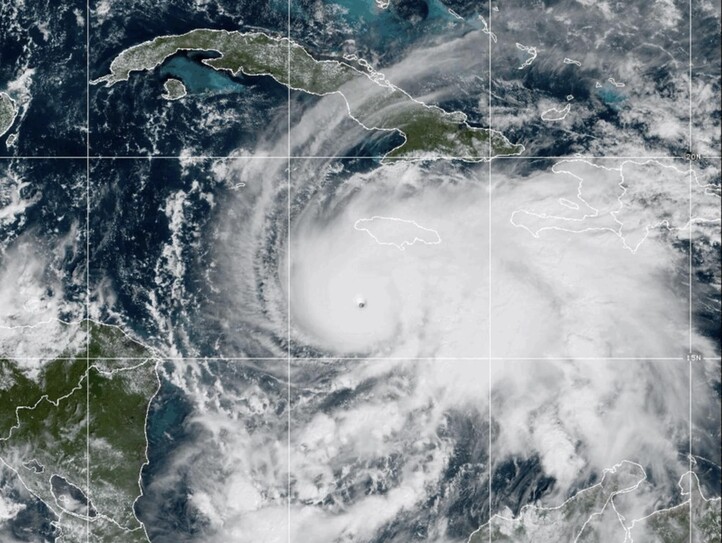 Satellitenaufnahme von Hurrikan Melissa