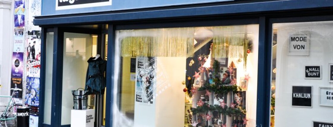 PopUp Store der Caritas im tag.werk Außenansicht