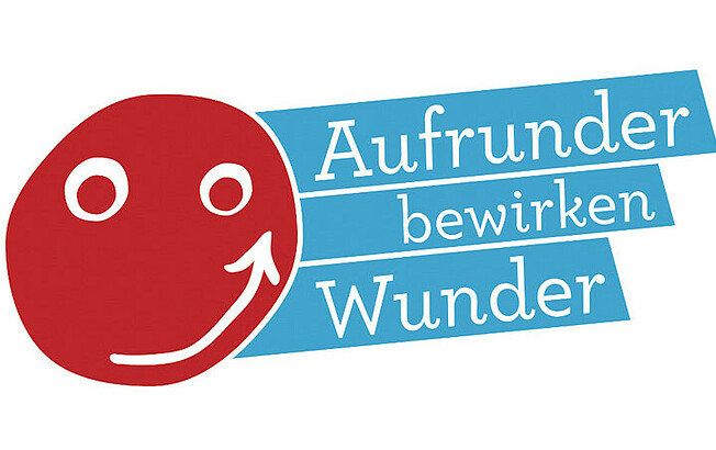 Logo "Aufrunder bewirken Wunder"