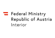 Englischsprachiges Logo des österreichischen Bundesministeriums für Inneres
  Logo des österreichischen Bundesministeriums für Inneres in englischer Sprache mit rot-weißem Republik-Symbol