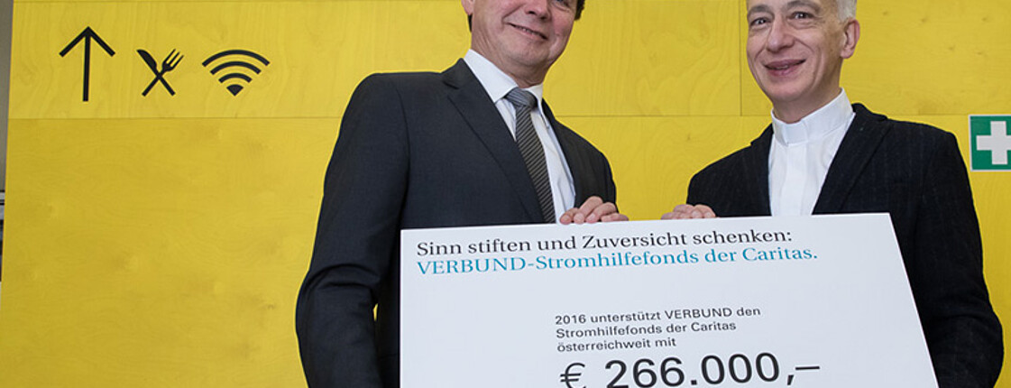 2016 unterstütze der VERBUND den Stromhilfefonds mit 266.000 Euro.