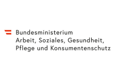 Offizielles Logo des österreichischen Bundesministeriums für Arbeit, Soziales, Gesundheit, Pflege und Konsumentenschutz.   Logo Bundesministerium Arbeit, Soziales, Gesundheit, Pflege und Konsumentenschutz mit rot-weiß-rotem Symbol und ministerialer Wortmarke.