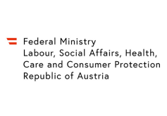 Official logo of the Federal Ministry of Labour, Social Affairs, Health, Care and Consumer Protection of the Republic of Austria   Logo Federal Ministry Labour, Social Affairs, Health, Care and Consumer Protection – Austria, with red-white-red emblem and English text.
