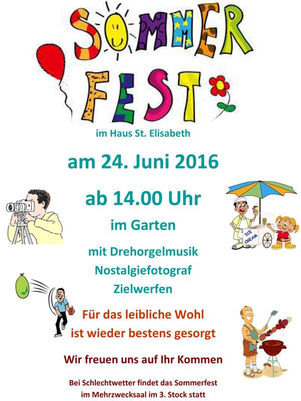 Einladung zum Sommerfest im Haus St. Elisabeth: Caritas ...